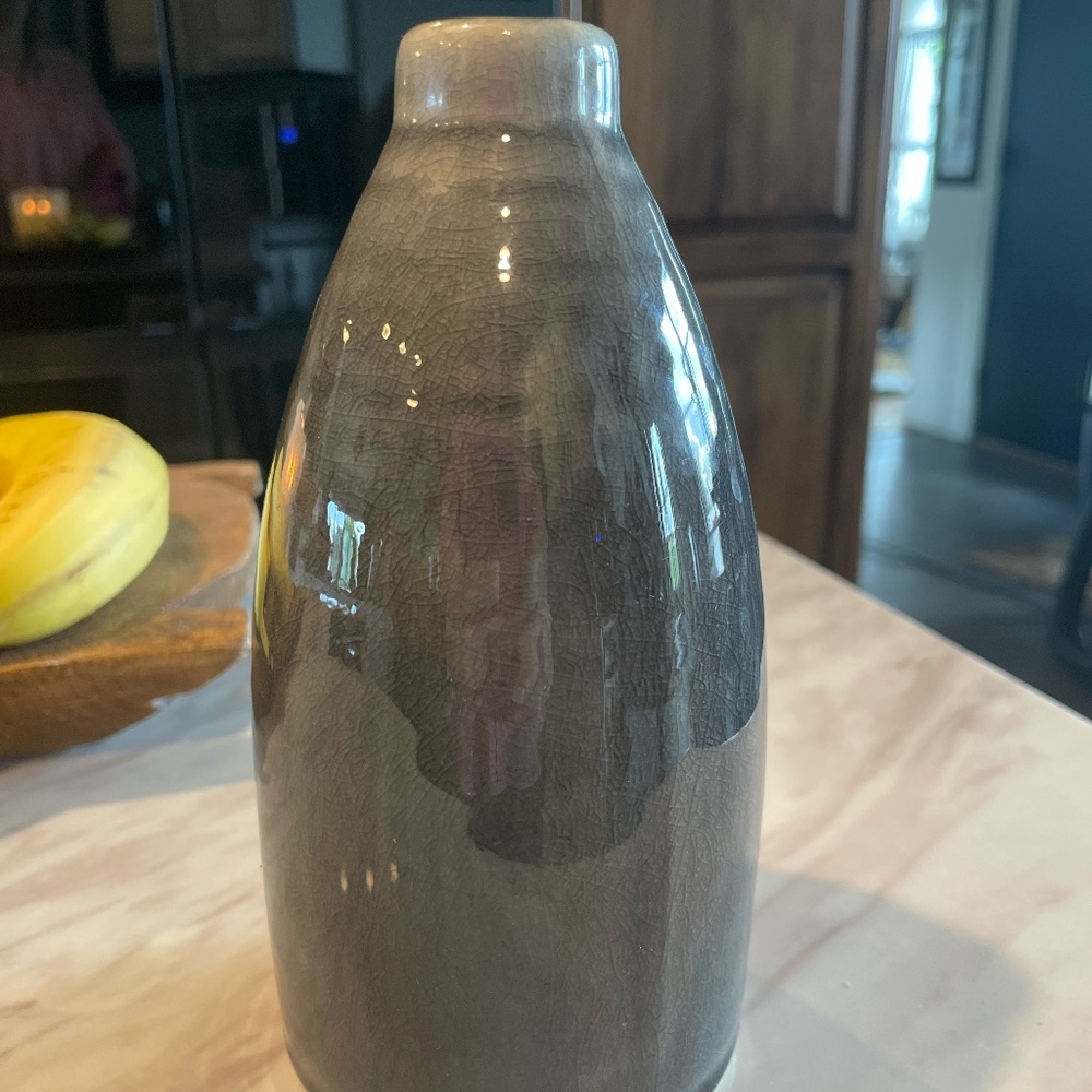 CRATE & BARREL PATINE GREY BUD VASE